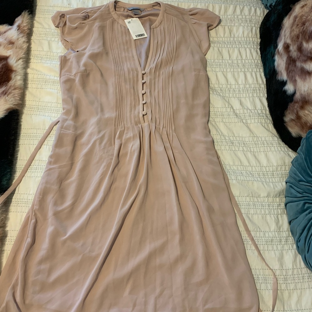 Flutter Sleeve Blush Dress